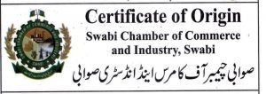 Certificate of Origion for Export 